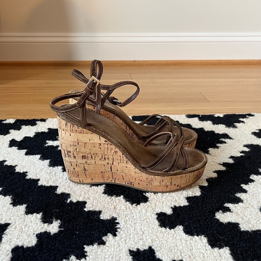 Prada Strappy Wedge Heels